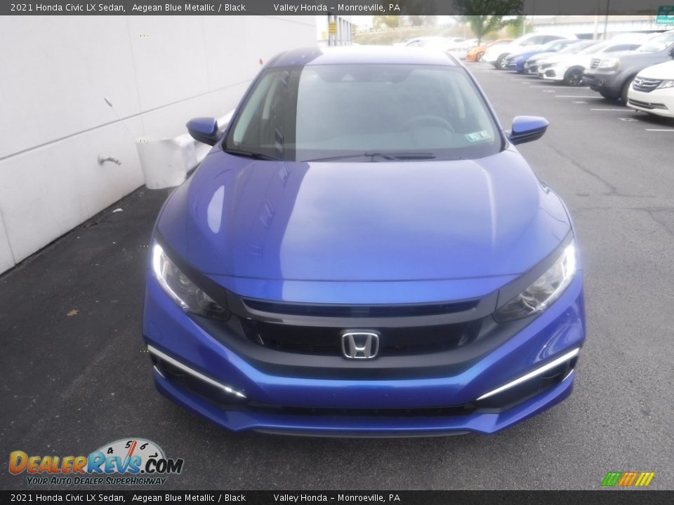 2021 Honda Civic LX Sedan Aegean Blue Metallic / Black Photo #4