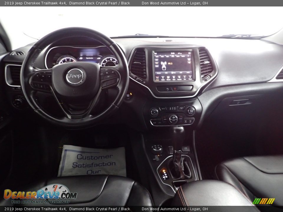 2019 Jeep Cherokee Trailhawk 4x4 Diamond Black Crystal Pearl / Black Photo #26