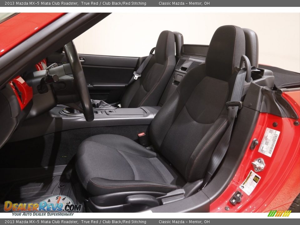 2013 Mazda MX-5 Miata Club Roadster True Red / Club Black/Red Stitching Photo #6