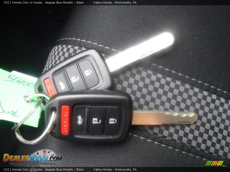 2021 Honda Civic LX Sedan Aegean Blue Metallic / Black Photo #25