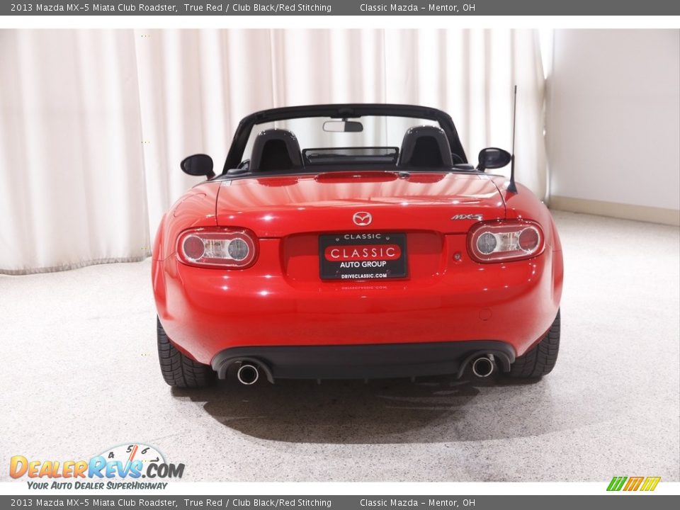 2013 Mazda MX-5 Miata Club Roadster True Red / Club Black/Red Stitching Photo #16