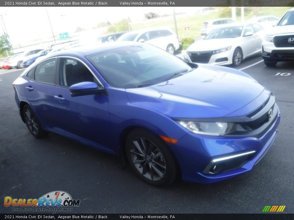 2021 Honda Civic EX Sedan Aegean Blue Metallic / Black Photo #6