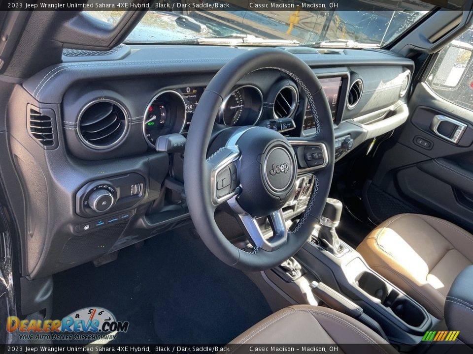 2023 Jeep Wrangler Unlimited Sahara 4XE Hybrid Black / Dark Saddle/Black Photo #4
