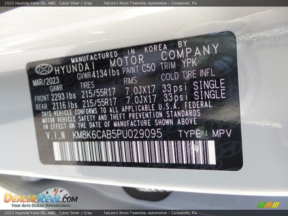 2023 Hyundai Kona SEL AWD Cyber Silver / Gray Photo #18