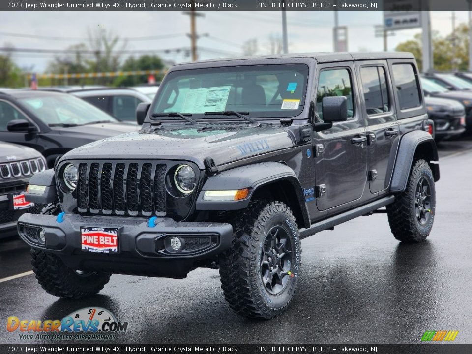 2023 Jeep Wrangler Unlimited Willys 4XE Hybrid Granite Crystal Metallic / Black Photo #1