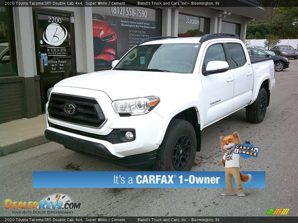 2020 Toyota Tacoma SR5 Double Cab 4x4 Super White / Cement Photo #2