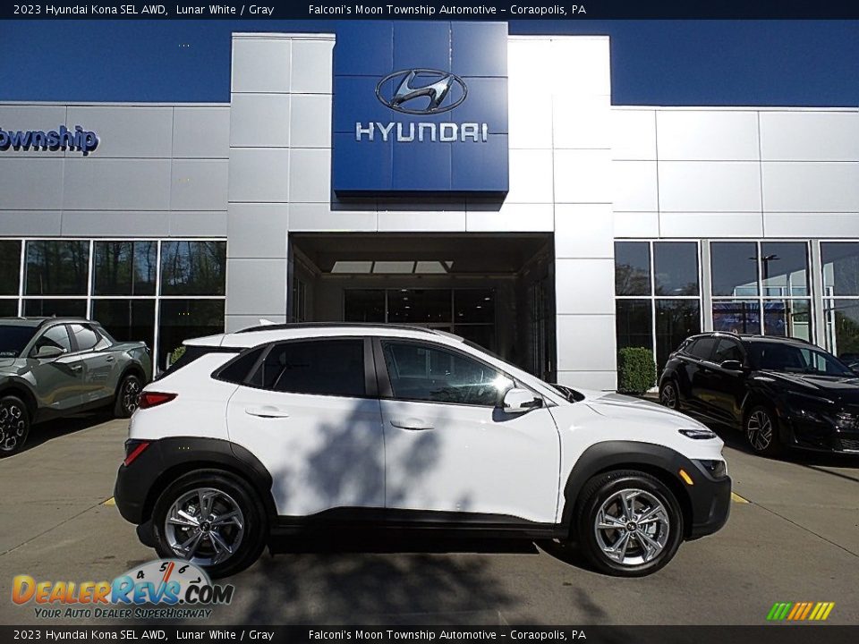 2023 Hyundai Kona SEL AWD Lunar White / Gray Photo #1