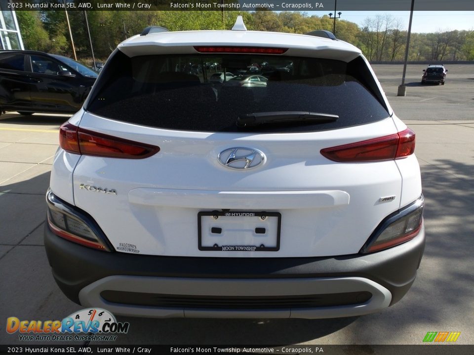 2023 Hyundai Kona SEL AWD Lunar White / Gray Photo #3