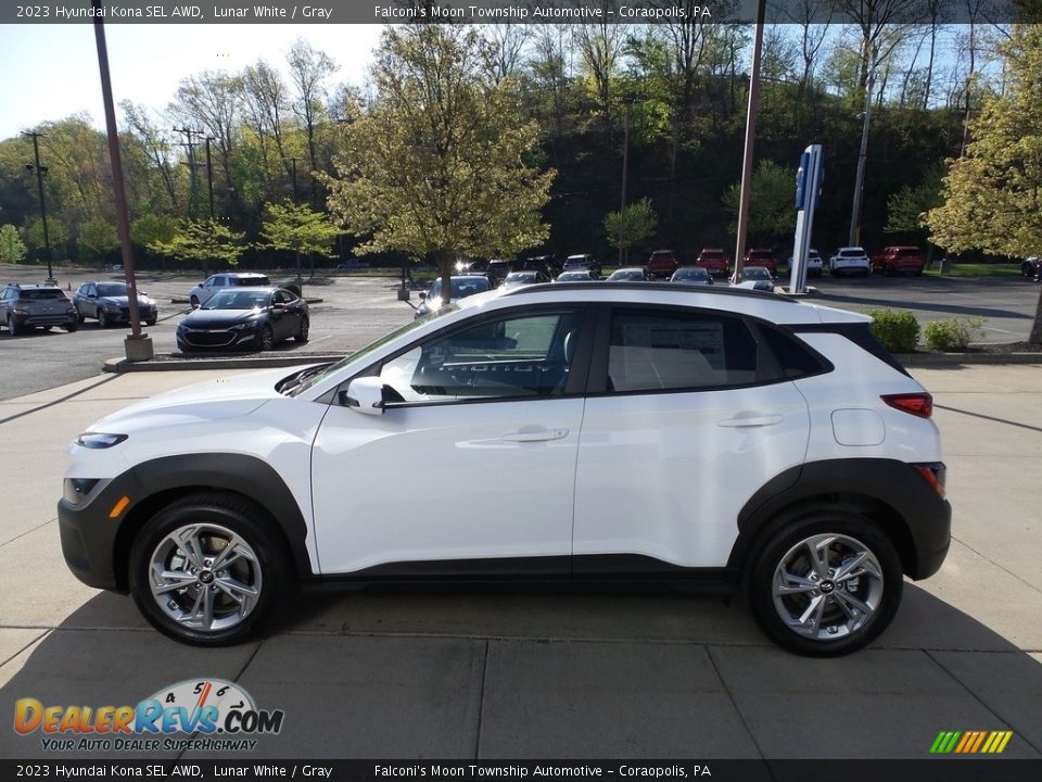 2023 Hyundai Kona SEL AWD Lunar White / Gray Photo #6