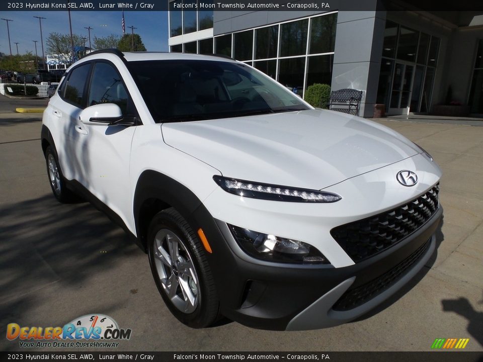 2023 Hyundai Kona SEL AWD Lunar White / Gray Photo #9