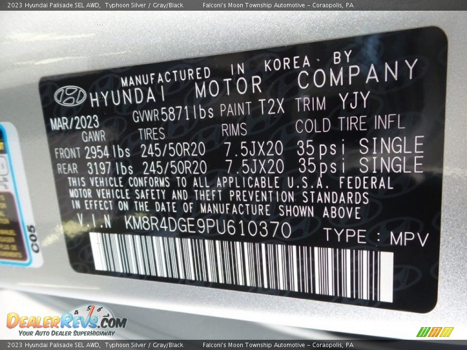 2023 Hyundai Palisade SEL AWD Typhoon Silver / Gray/Black Photo #18