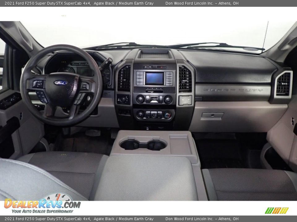 2021 Ford F250 Super Duty STX SuperCab 4x4 Agate Black / Medium Earth Gray Photo #21