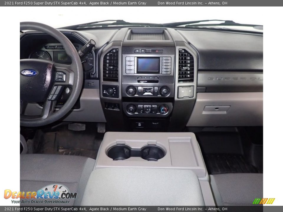 2021 Ford F250 Super Duty STX SuperCab 4x4 Agate Black / Medium Earth Gray Photo #22