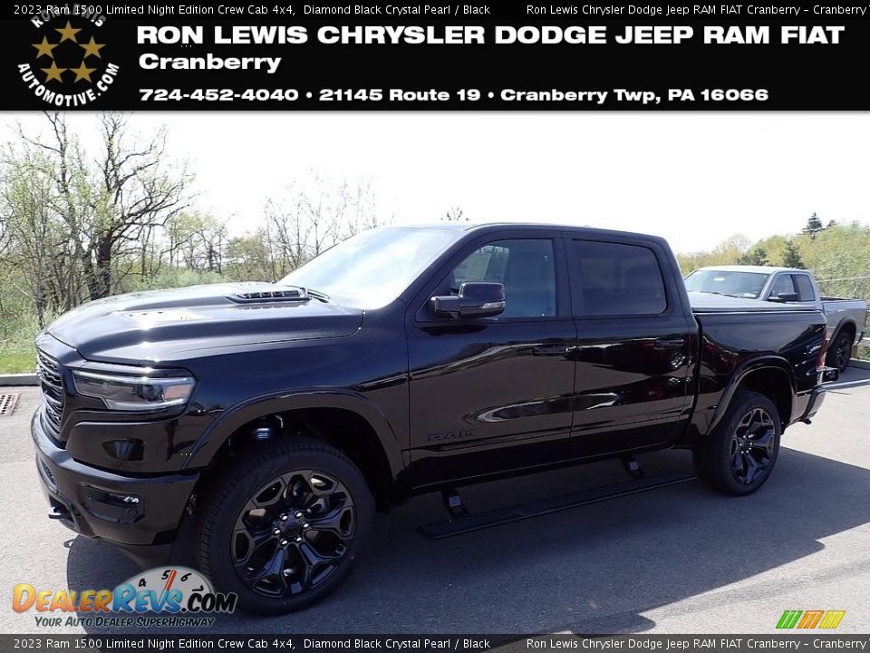 2023 Ram 1500 Limited Night Edition Crew Cab 4x4 Diamond Black Crystal Pearl / Black Photo #1