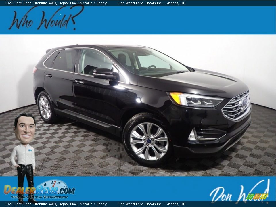 2022 Ford Edge Titanium AWD Agate Black Metallic / Ebony Photo #1
