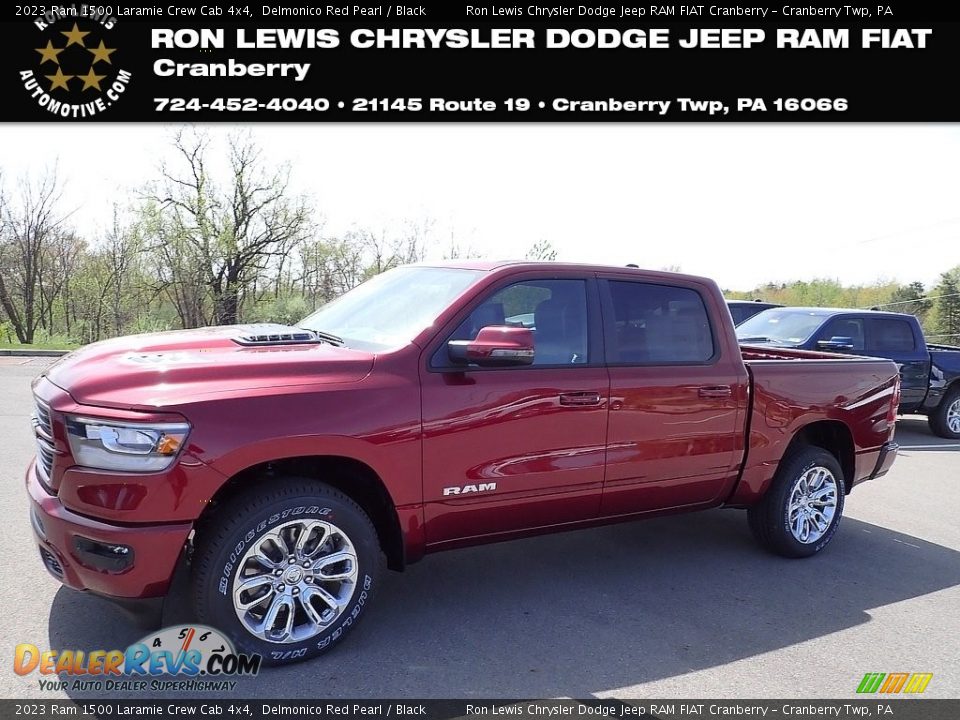 2023 Ram 1500 Laramie Crew Cab 4x4 Delmonico Red Pearl / Black Photo #1