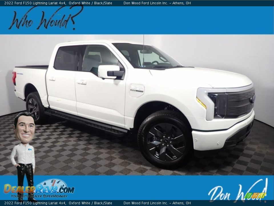 2022 Ford F150 Lightning Lariat 4x4 Oxford White / Black/Slate Photo #1