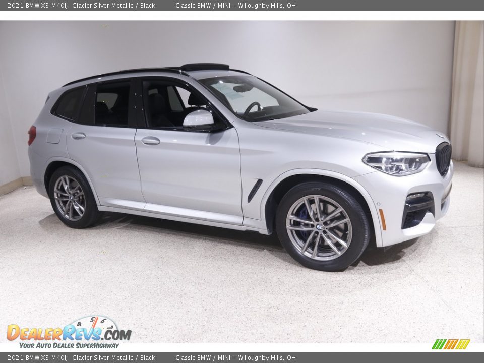 2021 BMW X3 M40i Glacier Silver Metallic / Black Photo #1