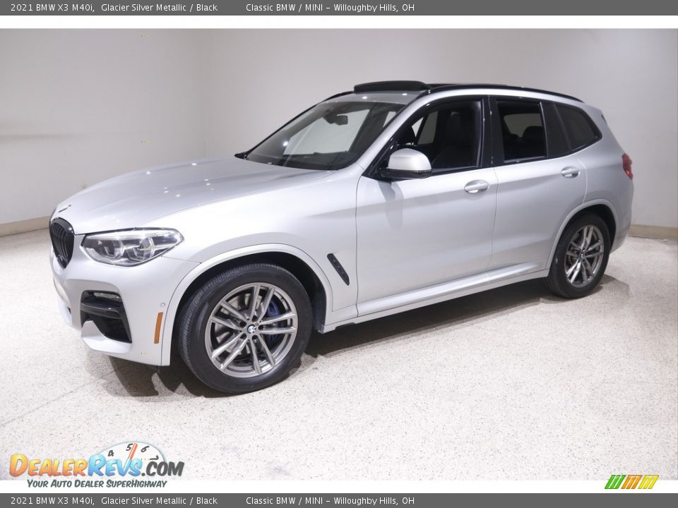 2021 BMW X3 M40i Glacier Silver Metallic / Black Photo #3