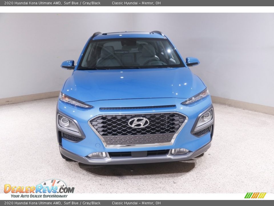 2020 Hyundai Kona Ultimate AWD Surf Blue / Gray/Black Photo #2