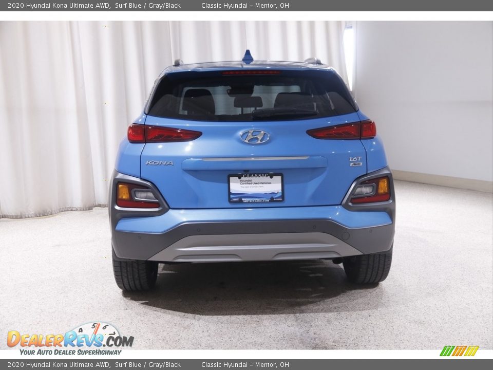 2020 Hyundai Kona Ultimate AWD Surf Blue / Gray/Black Photo #19