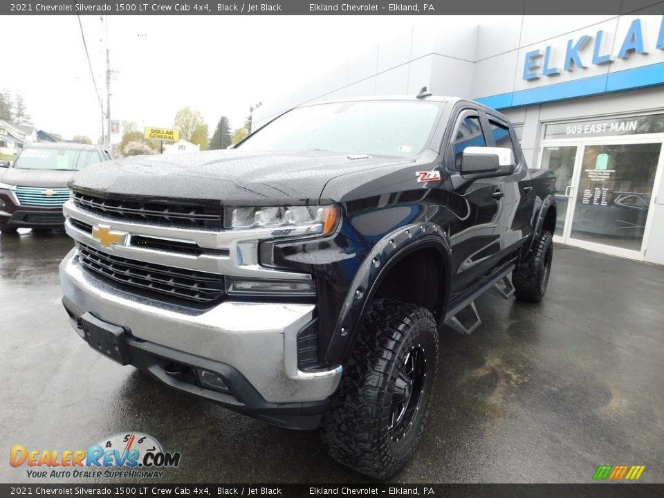 2021 Chevrolet Silverado 1500 LT Crew Cab 4x4 Black / Jet Black Photo #3