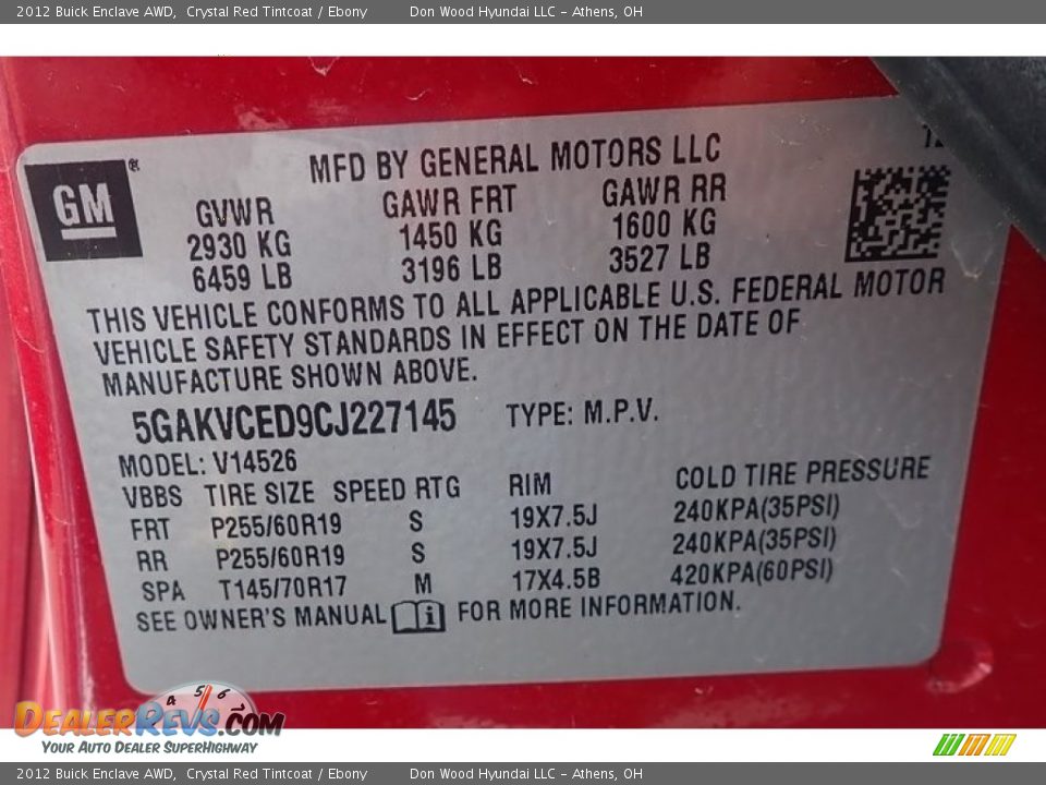 2012 Buick Enclave AWD Crystal Red Tintcoat / Ebony Photo #24