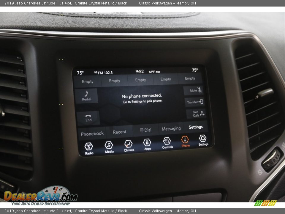2019 Jeep Cherokee Latitude Plus 4x4 Granite Crystal Metallic / Black Photo #13