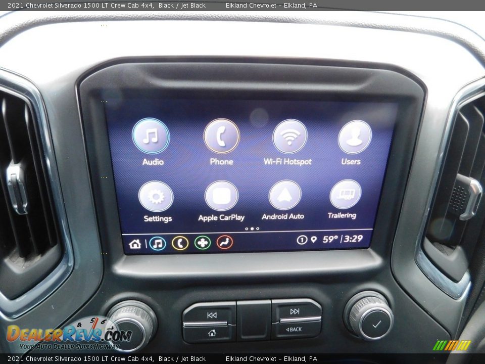 2021 Chevrolet Silverado 1500 LT Crew Cab 4x4 Black / Jet Black Photo #36