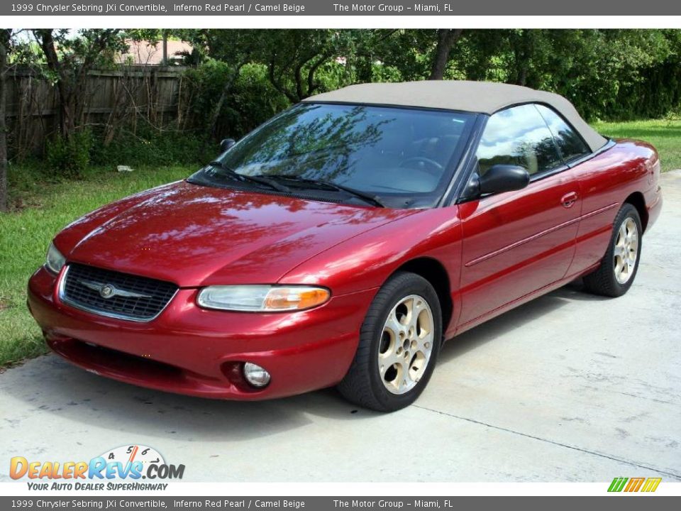 1999 Chrysler Sebring JXi Convertible Inferno Red Pearl / Camel Beige Photo #1