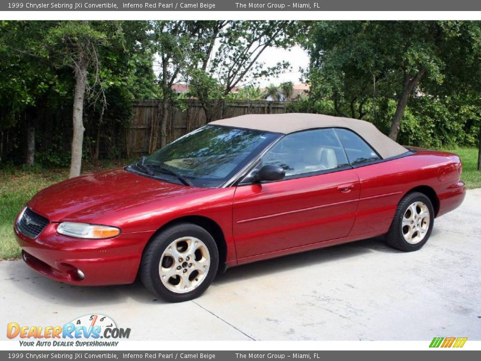 1999 Chrysler Sebring JXi Convertible Inferno Red Pearl / Camel Beige Photo #2