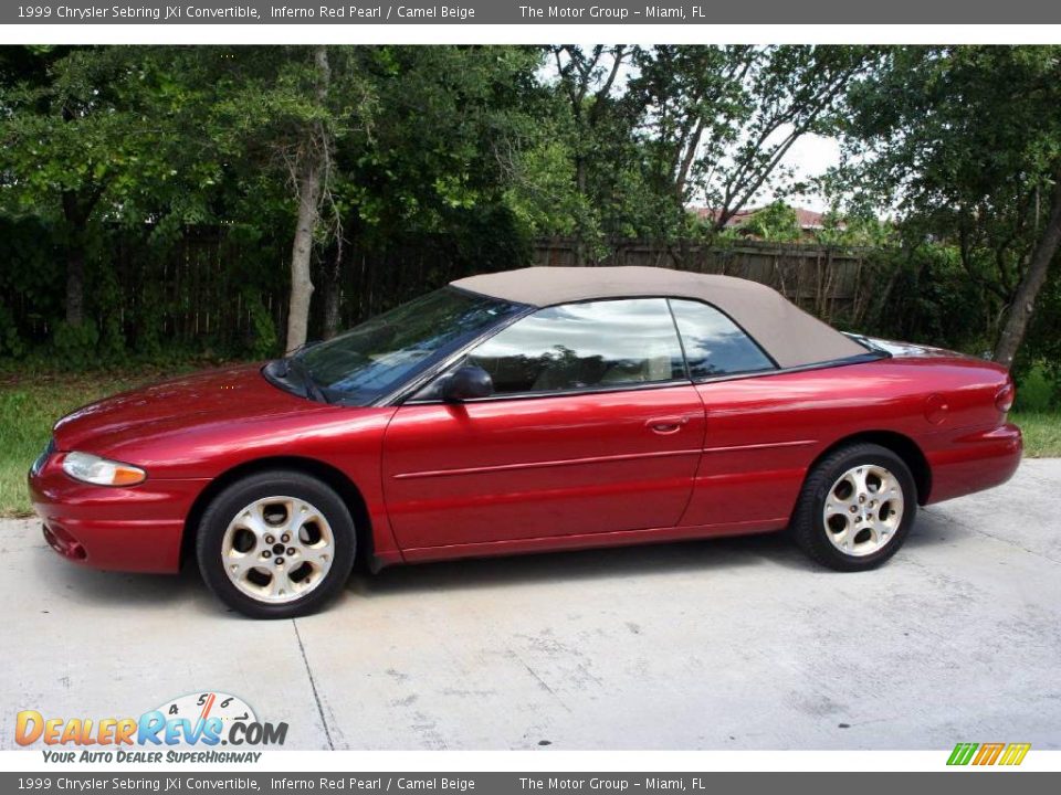 1999 Chrysler Sebring JXi Convertible Inferno Red Pearl / Camel Beige Photo #3