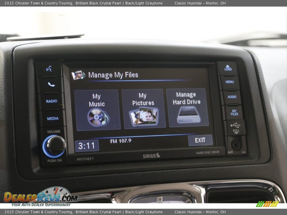 2015 Chrysler Town & Country Touring Brilliant Black Crystal Pearl / Black/Light Graystone Photo #12