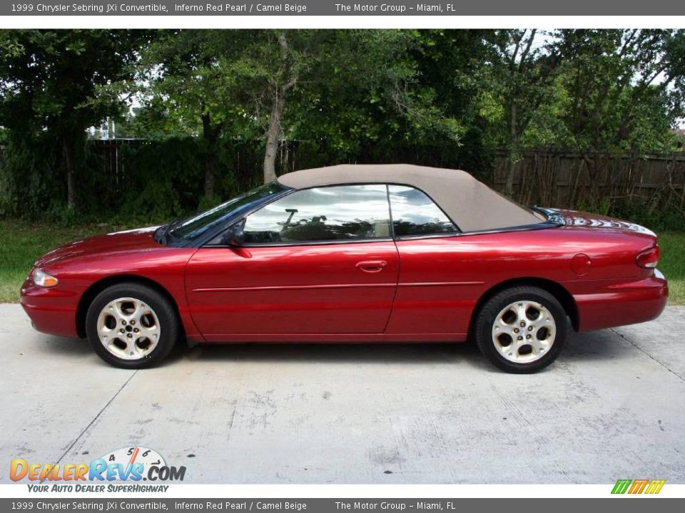 1999 Chrysler Sebring JXi Convertible Inferno Red Pearl / Camel Beige Photo #4