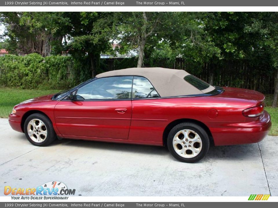 1999 Chrysler Sebring JXi Convertible Inferno Red Pearl / Camel Beige Photo #5