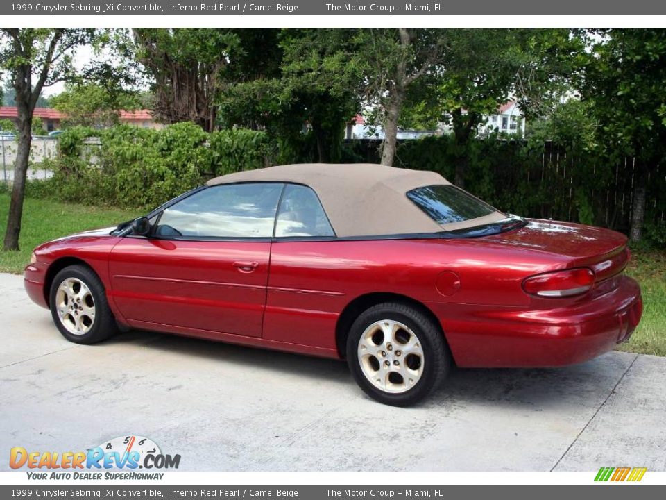 1999 Chrysler Sebring JXi Convertible Inferno Red Pearl / Camel Beige Photo #6