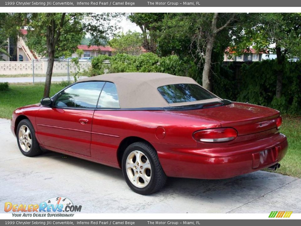 1999 Chrysler Sebring JXi Convertible Inferno Red Pearl / Camel Beige Photo #7