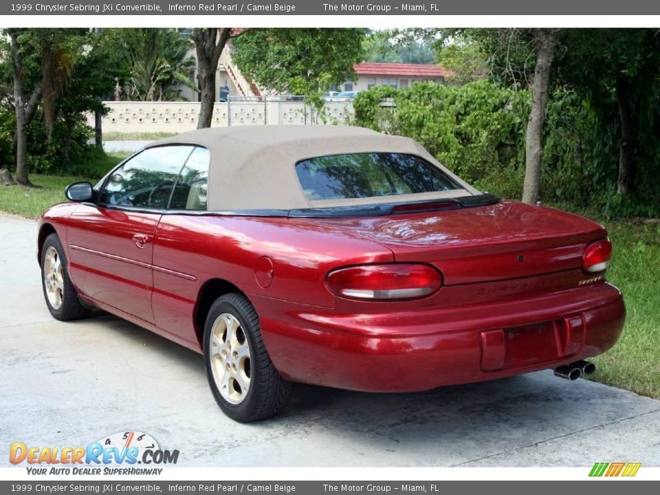 1999 Chrysler Sebring JXi Convertible Inferno Red Pearl / Camel Beige Photo #8