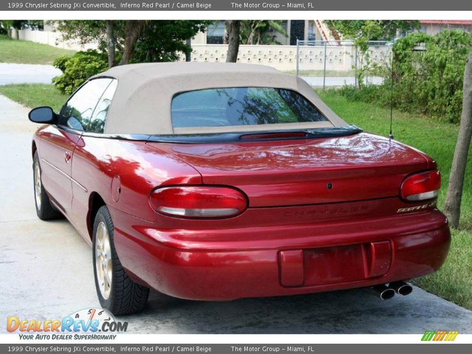 1999 Chrysler Sebring JXi Convertible Inferno Red Pearl / Camel Beige Photo #9