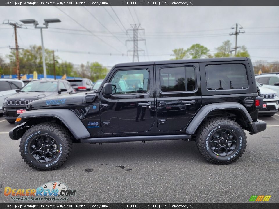 Black 2023 Jeep Wrangler Unlimited Willys 4XE Hybrid Photo #3