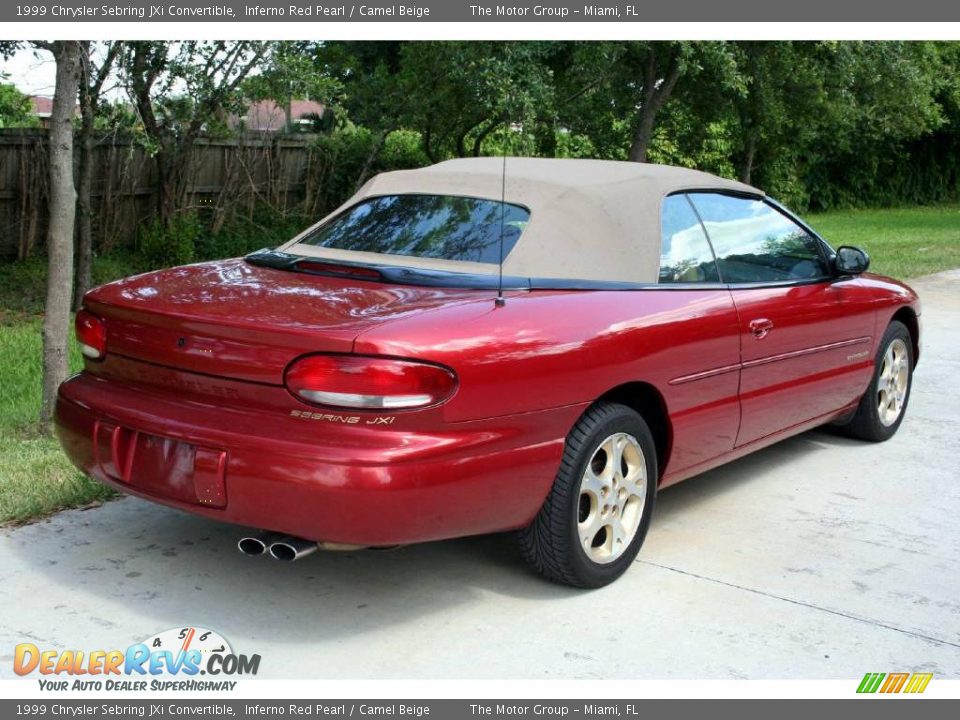 1999 Chrysler Sebring JXi Convertible Inferno Red Pearl / Camel Beige Photo #10