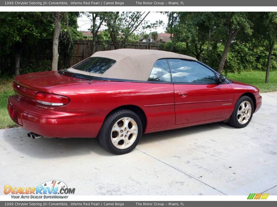 1999 Chrysler Sebring JXi Convertible Inferno Red Pearl / Camel Beige Photo #11