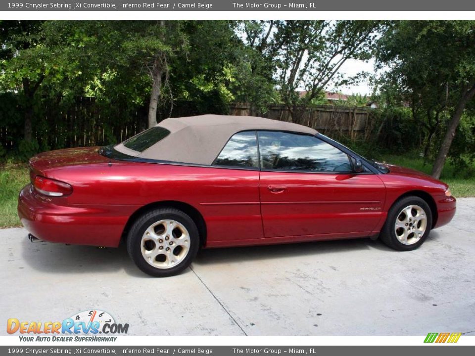 1999 Chrysler Sebring JXi Convertible Inferno Red Pearl / Camel Beige Photo #12