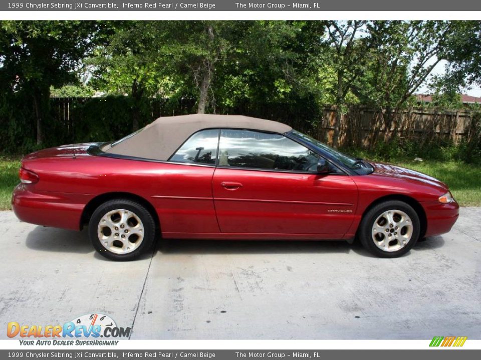 1999 Chrysler Sebring JXi Convertible Inferno Red Pearl / Camel Beige Photo #13