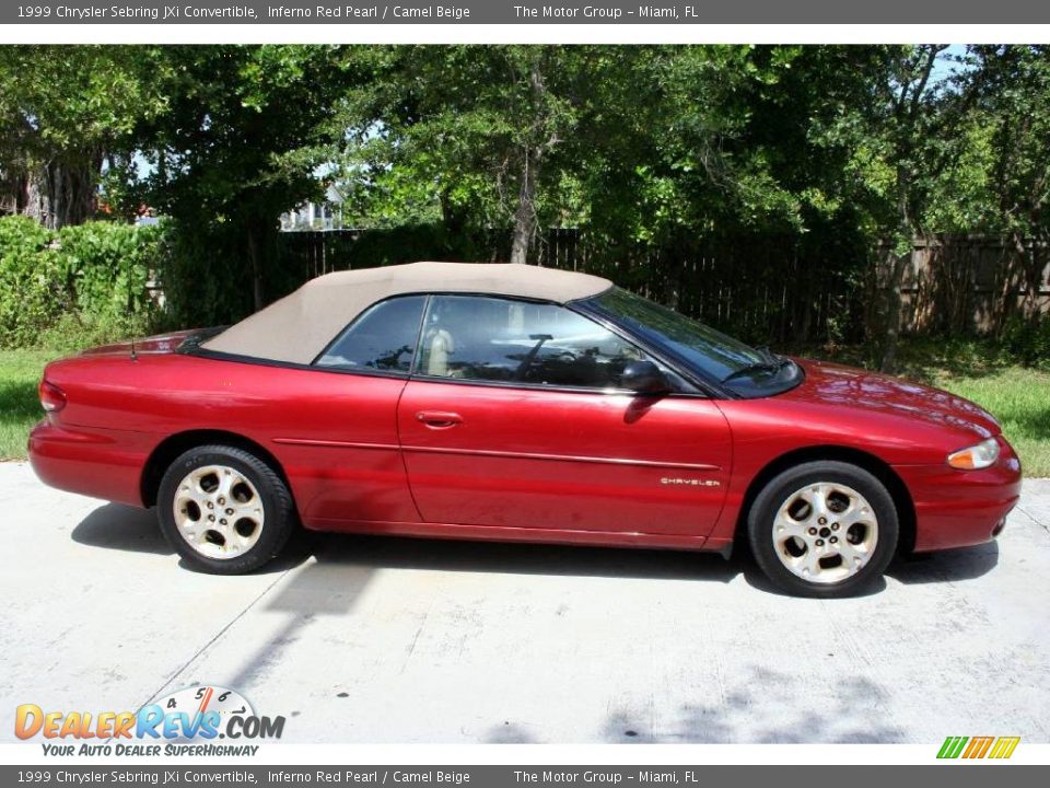 1999 Chrysler Sebring JXi Convertible Inferno Red Pearl / Camel Beige Photo #14