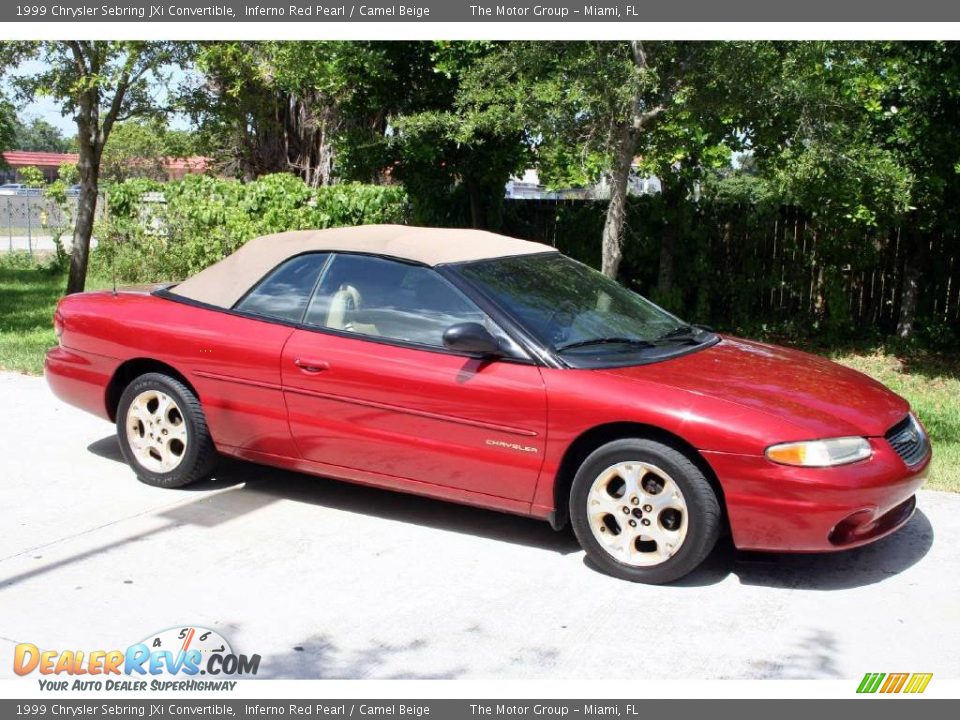 1999 Chrysler Sebring JXi Convertible Inferno Red Pearl / Camel Beige Photo #15