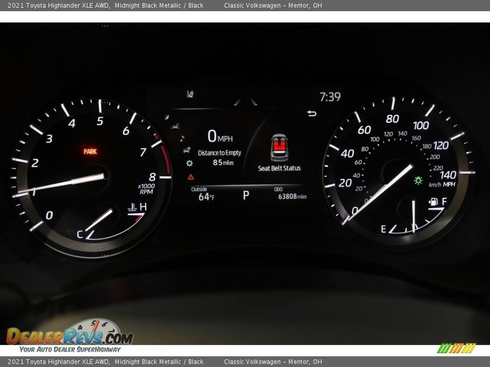 2021 Toyota Highlander XLE AWD Midnight Black Metallic / Black Photo #8