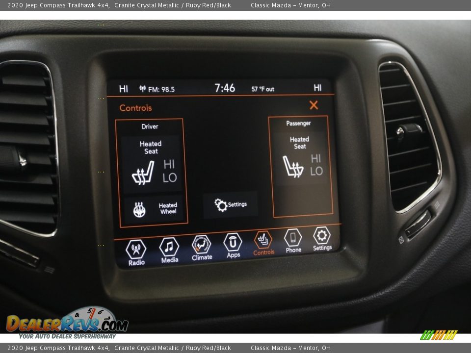 2020 Jeep Compass Trailhawk 4x4 Granite Crystal Metallic / Ruby Red/Black Photo #12