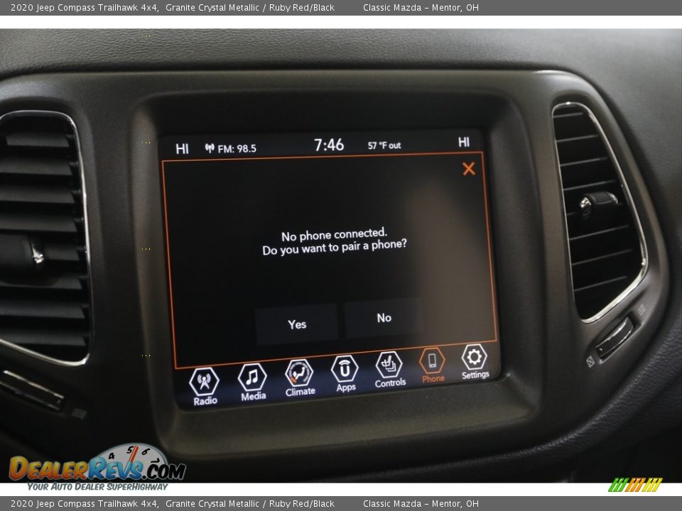 2020 Jeep Compass Trailhawk 4x4 Granite Crystal Metallic / Ruby Red/Black Photo #13