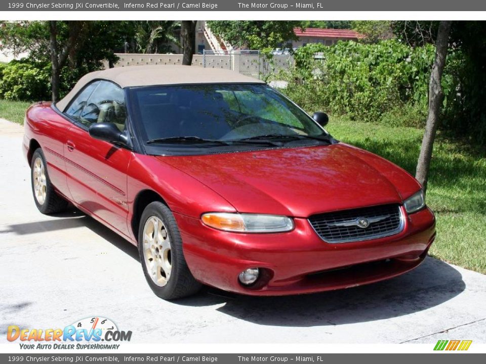 1999 Chrysler Sebring JXi Convertible Inferno Red Pearl / Camel Beige Photo #17